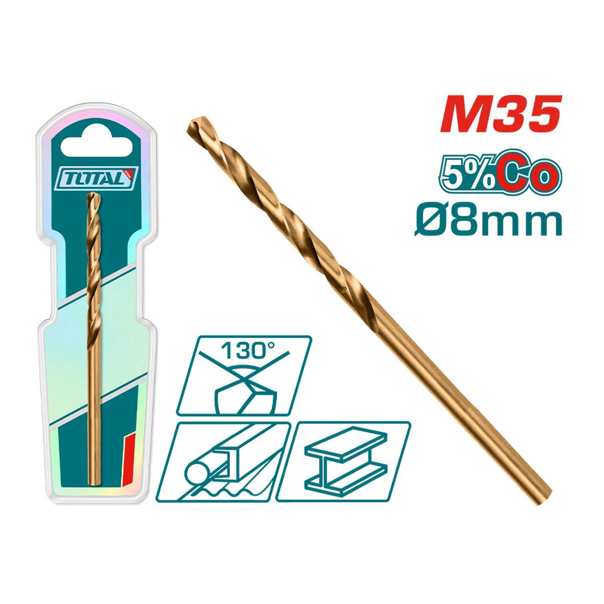 TOTAL TOOLS - Broca HSS-CO M35 8mm Total