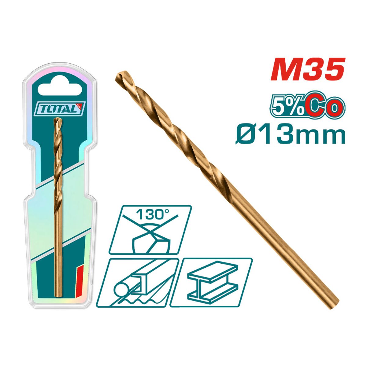 TOTAL TOOLS - Broca HSS-CO M35 13mm Total