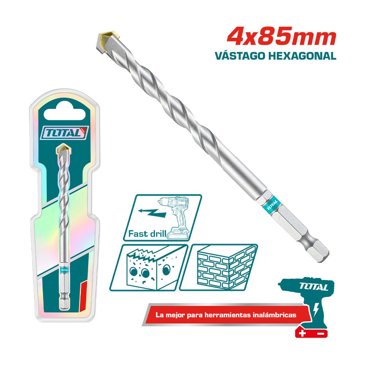 TOTAL TOOLS - Broca para Concreto 4x85mm Total