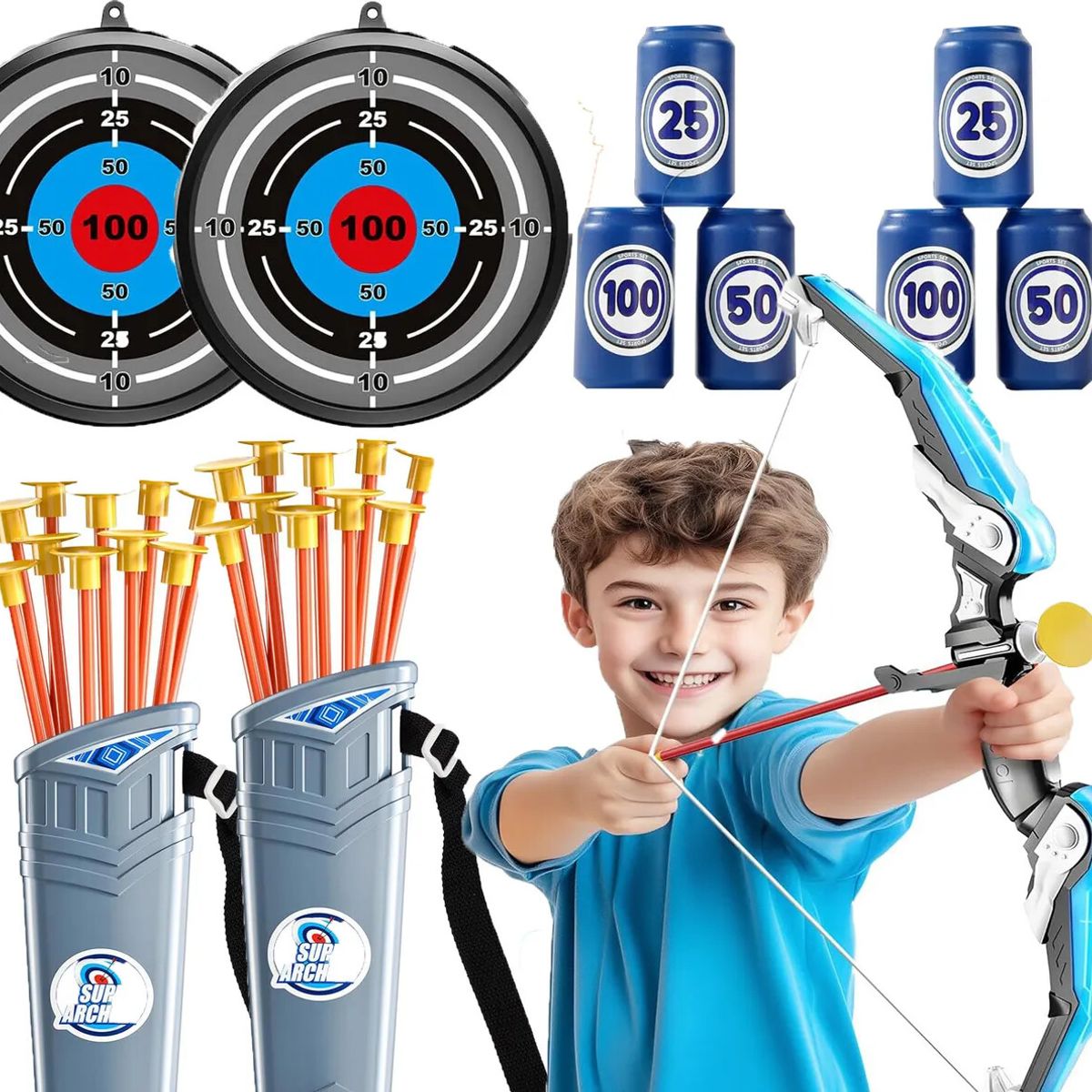 GENERICO - 2 Juegos Juguete De Arco Y Flecha Con Luz Regalos Para Niños