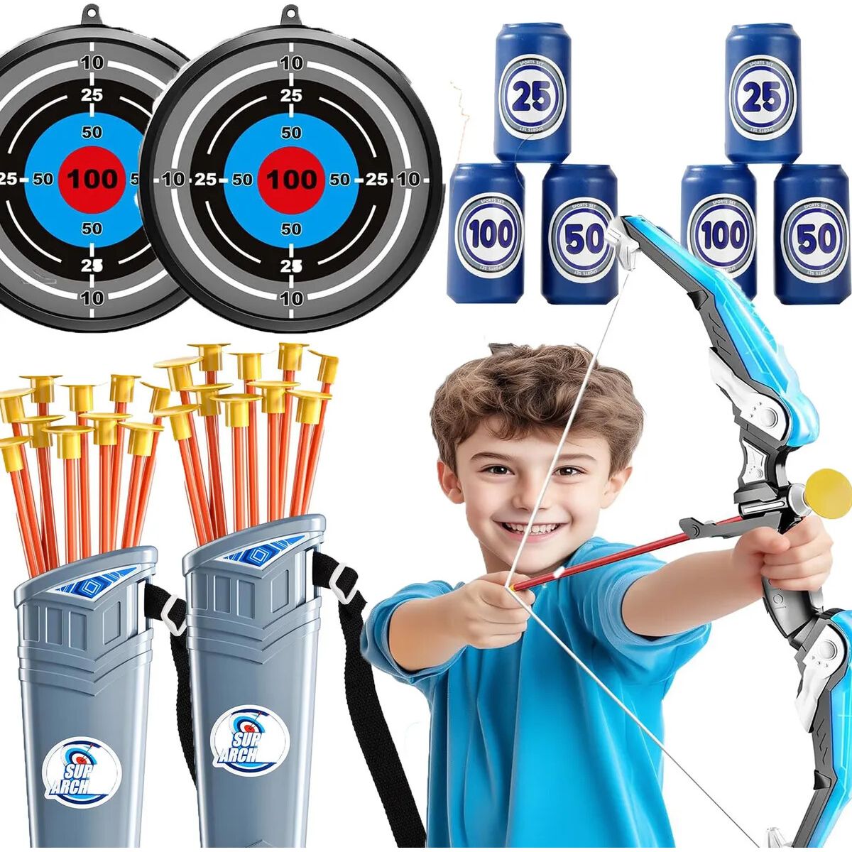 GENERICO - 2 Juegos Juguete De Arco Y Flecha Con Luz Regalos Para Niños