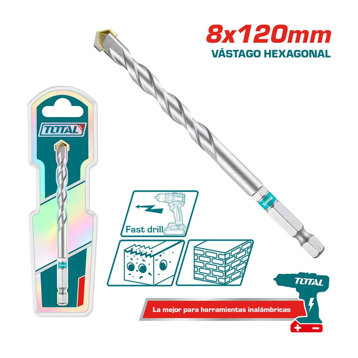 TOTAL TOOLS - Broca para Concreto 8x120mm Total
