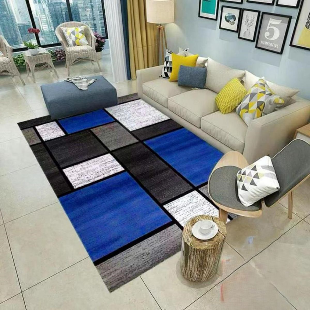 GENERICO - Alfombras Para Living con Diseños Tridimensionales Antideslizante