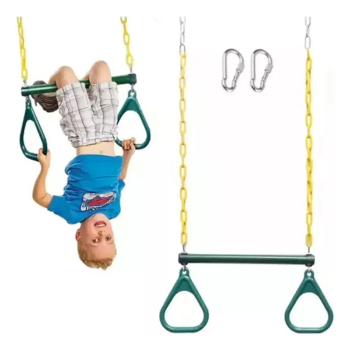 GENERICO - Barra Trapecio Más Anillos Y Accesorios Gimnasia Para Niño