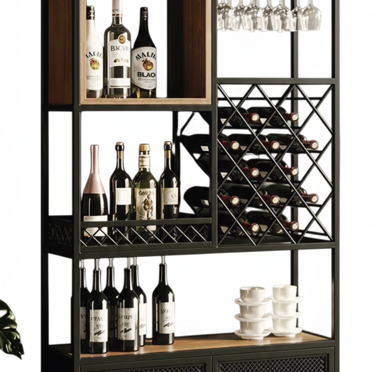 GENERICO - Vitrina o Bar Industrial Hamburgo 180x35 cm Fierro y Madera  Fabricación Nacional