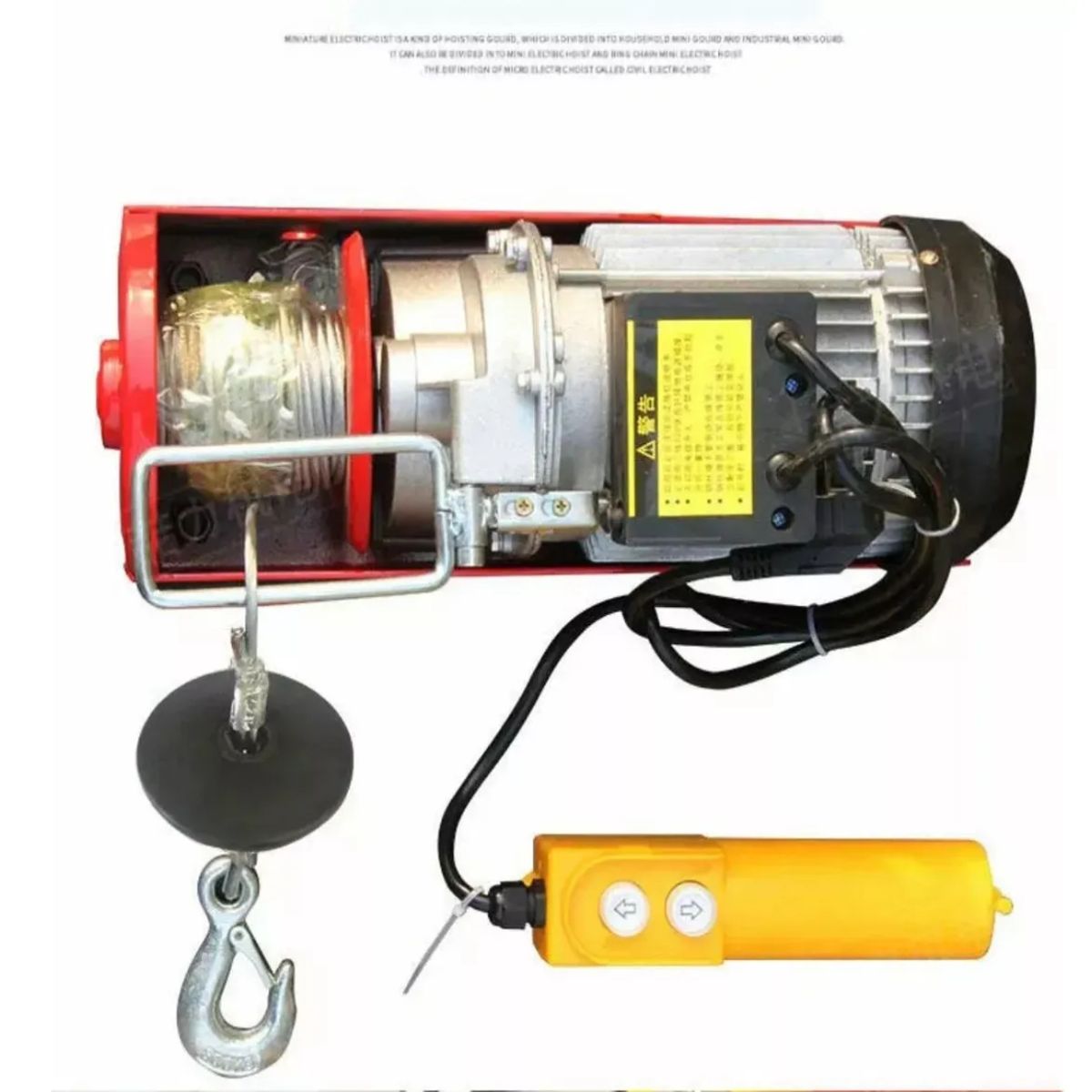 GENERICO - Tecle Eléctrico De Levante Hasta 500 Kgs 220v 12m Rojo