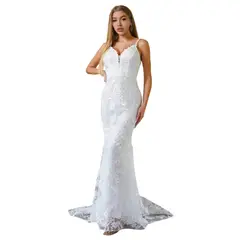 BLWOENS - Vestido de noche para mujers - Blanco