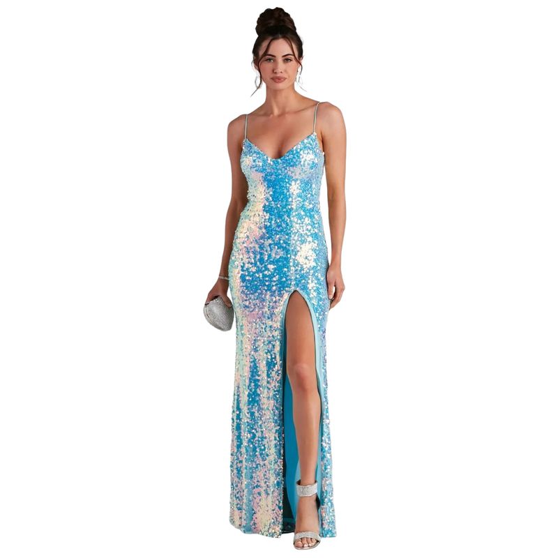 BLWOENS - Vestido de noche para mujers - Azul