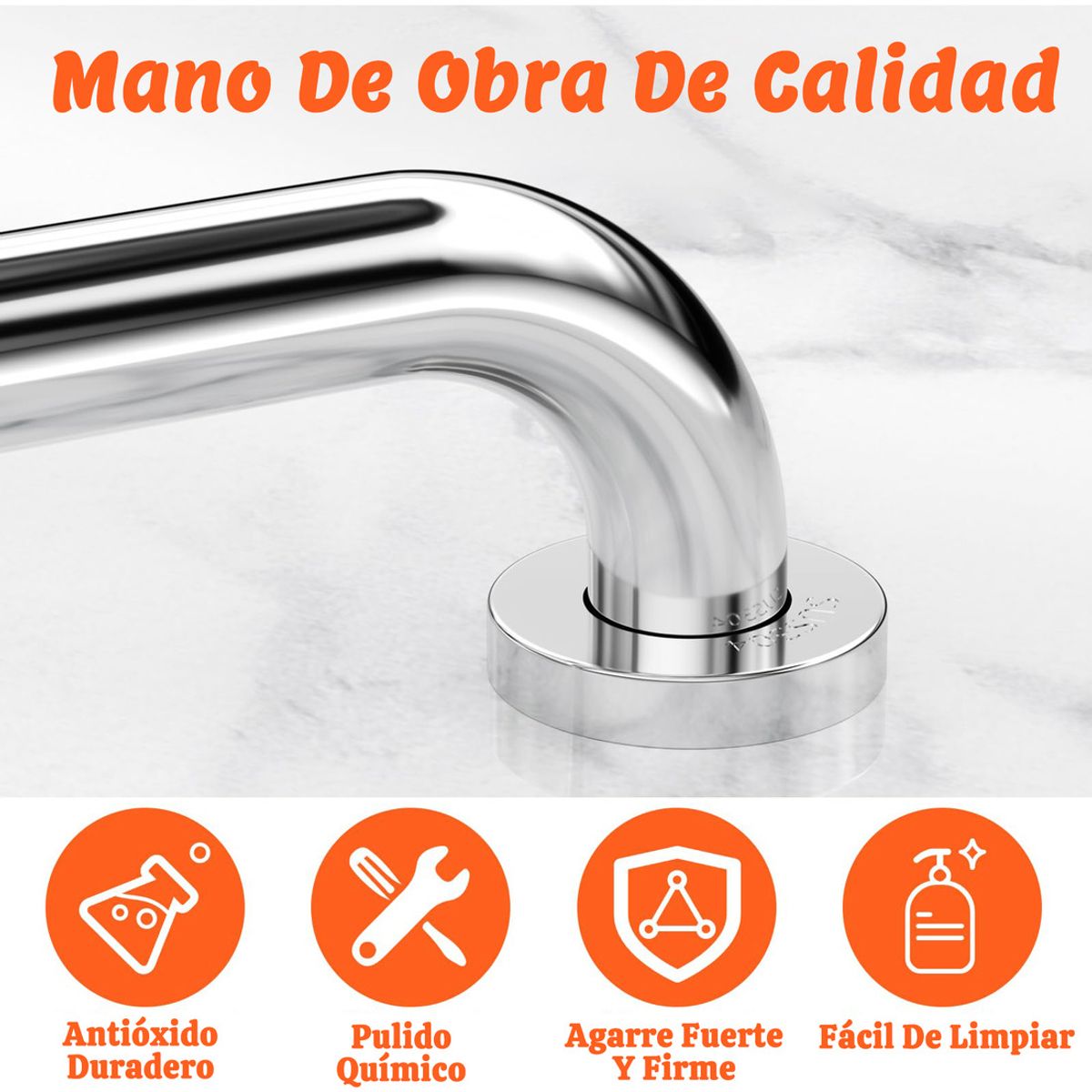 GENERICO - 1 Barras De Seguridad Apoyo 40 Cm Pasamanos Acero Inoxidable