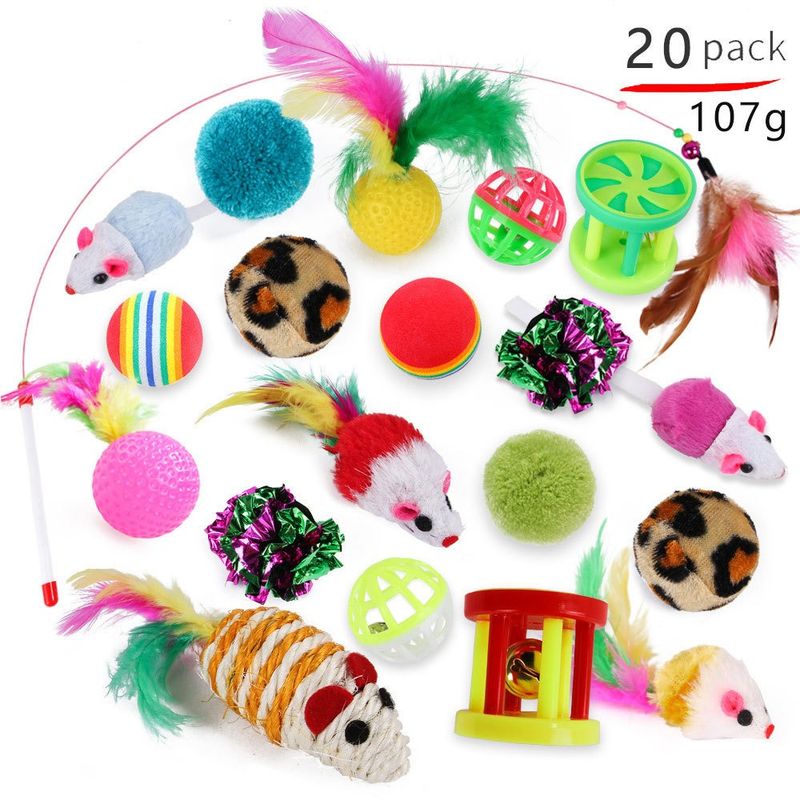 TATEE - Set 20 juguetes para gatos Juguetes para mascotas
