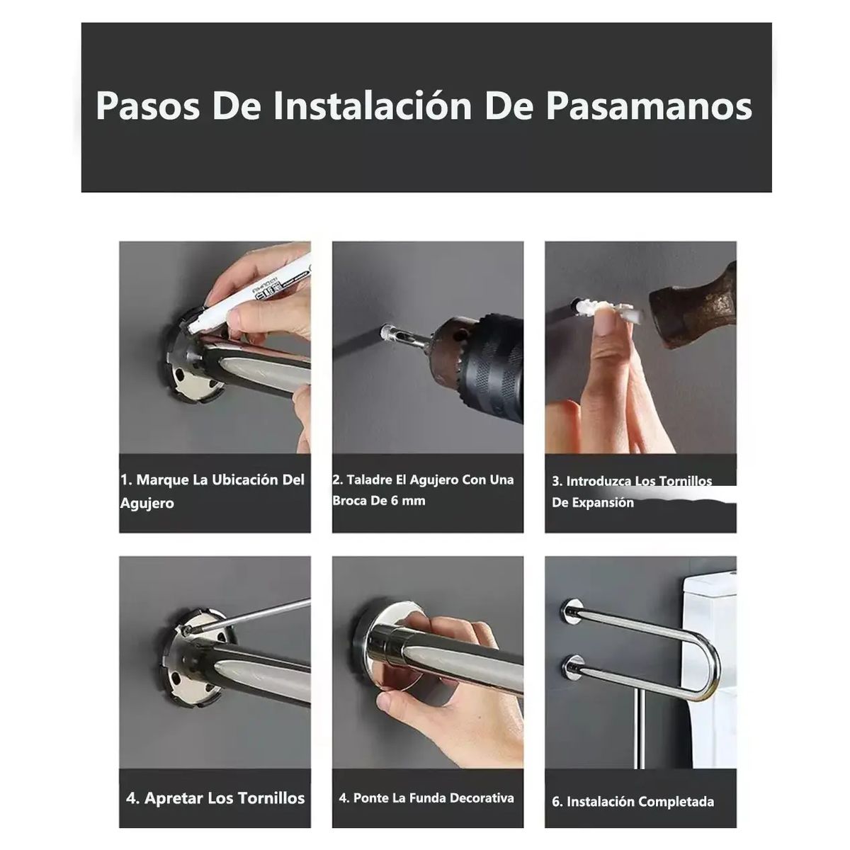 ATURE - Barra De Seguridad Para Discapacitados De Acero Inoxidable