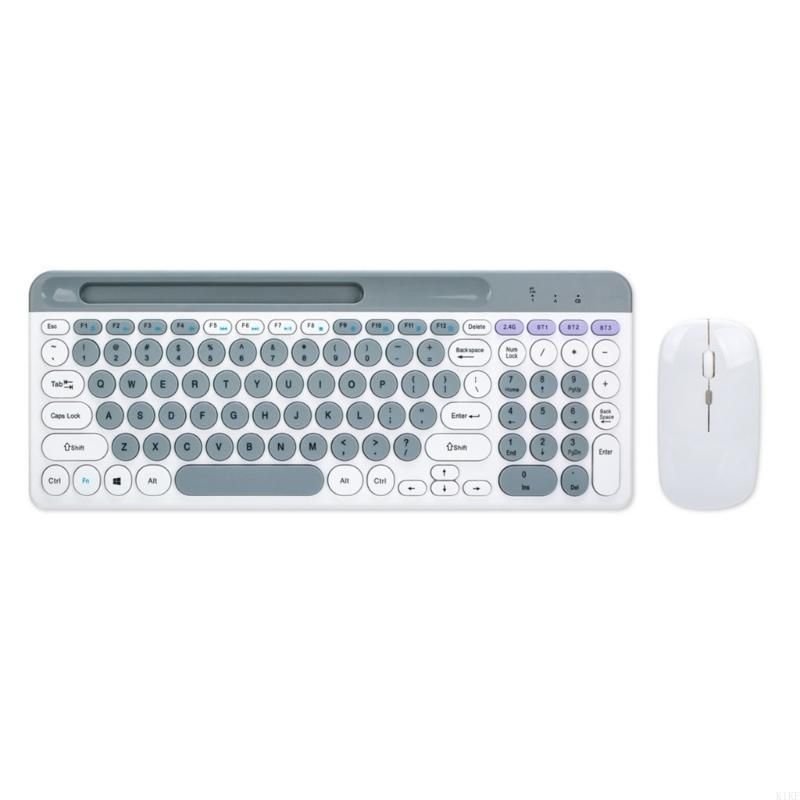 DANWEILE - Combo de teclado y ratón inalámbricos de modo Dual - Blanco