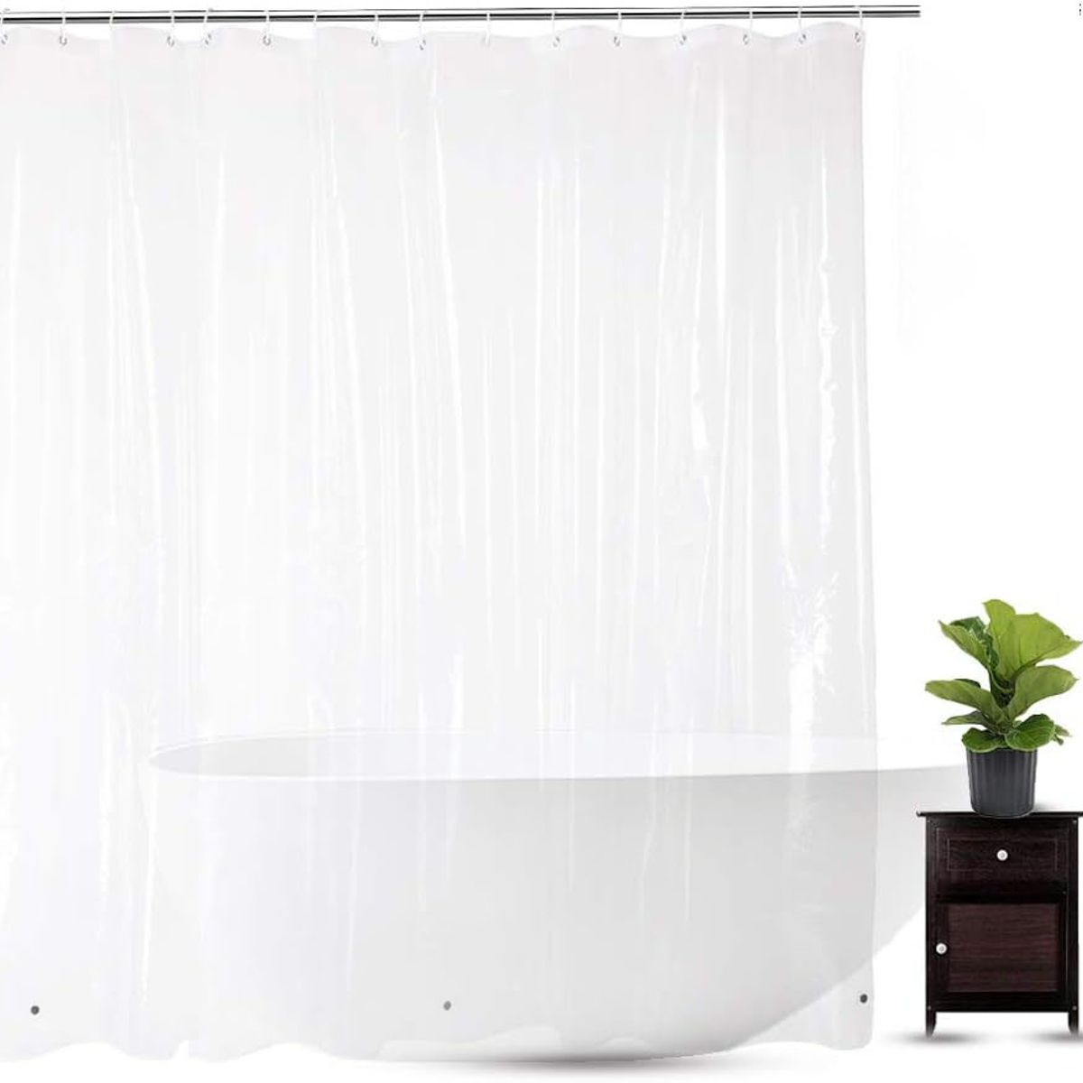 ATURE - Forro Cortina Baño Transparente Con Imán 180 X 180 Cms…