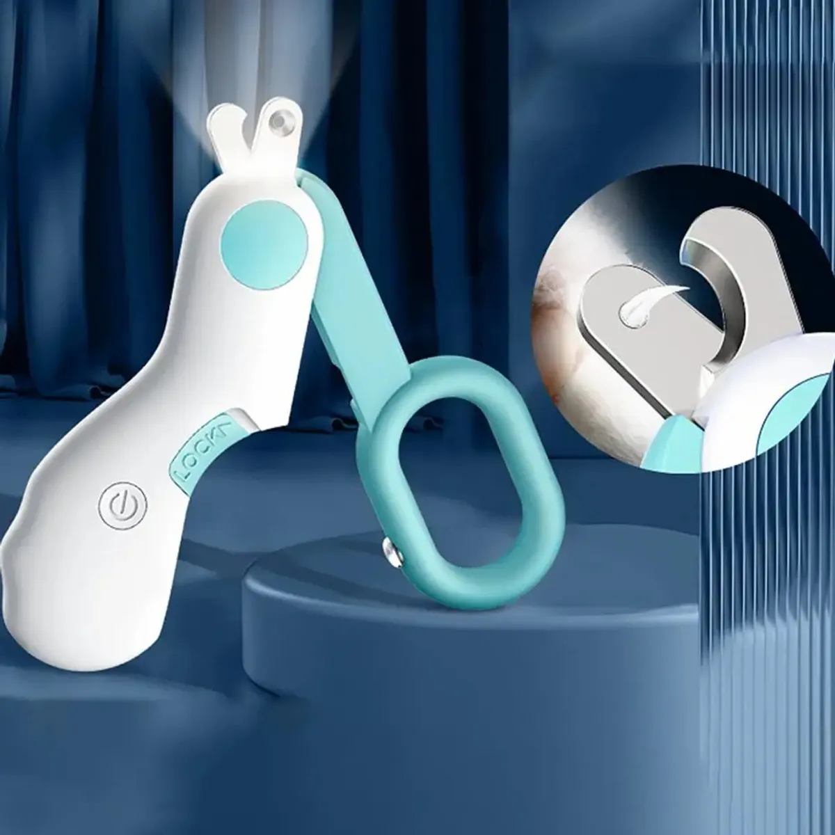 TATEE - Cortaúñas para mascotas agujero redondo con Luces LED