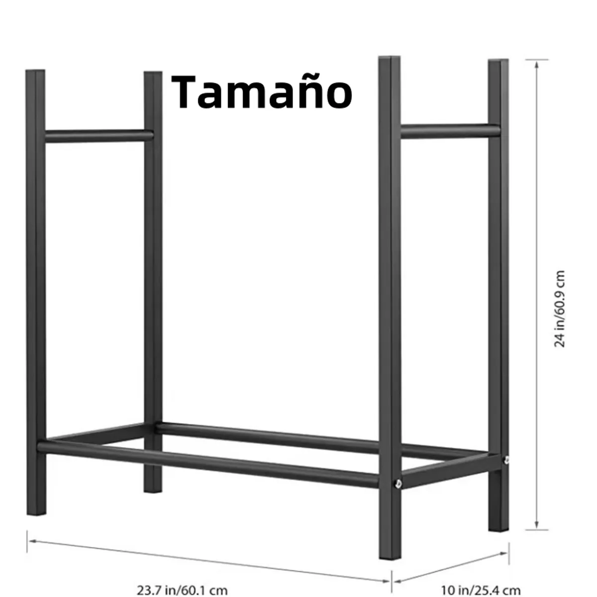 KUANGYE - Leñero Estante Para Madera Interiores Y exteriores Acero Negro