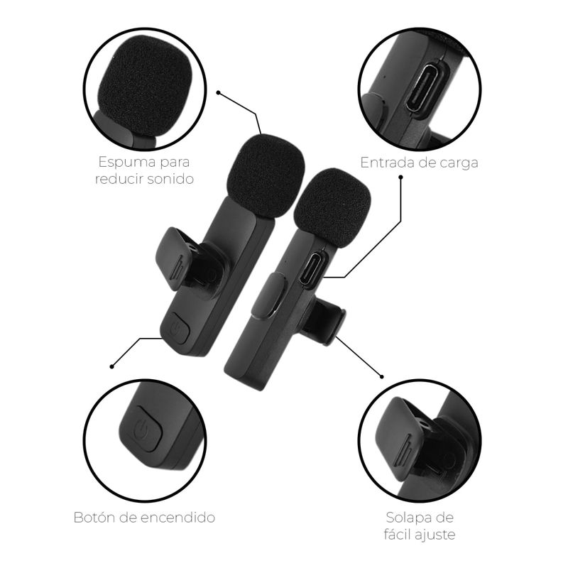 MALIK - Micrófono Inalámbrico K9 para Smartphones y Cámaras