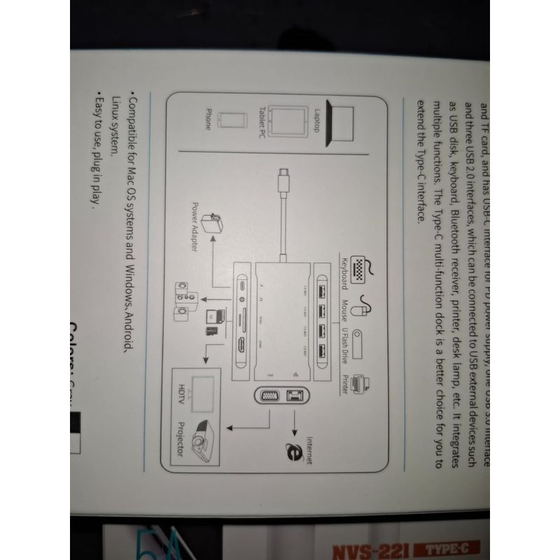 MALIK - Estación de Acoplamiento 11 en 1 con HDMI y VGA