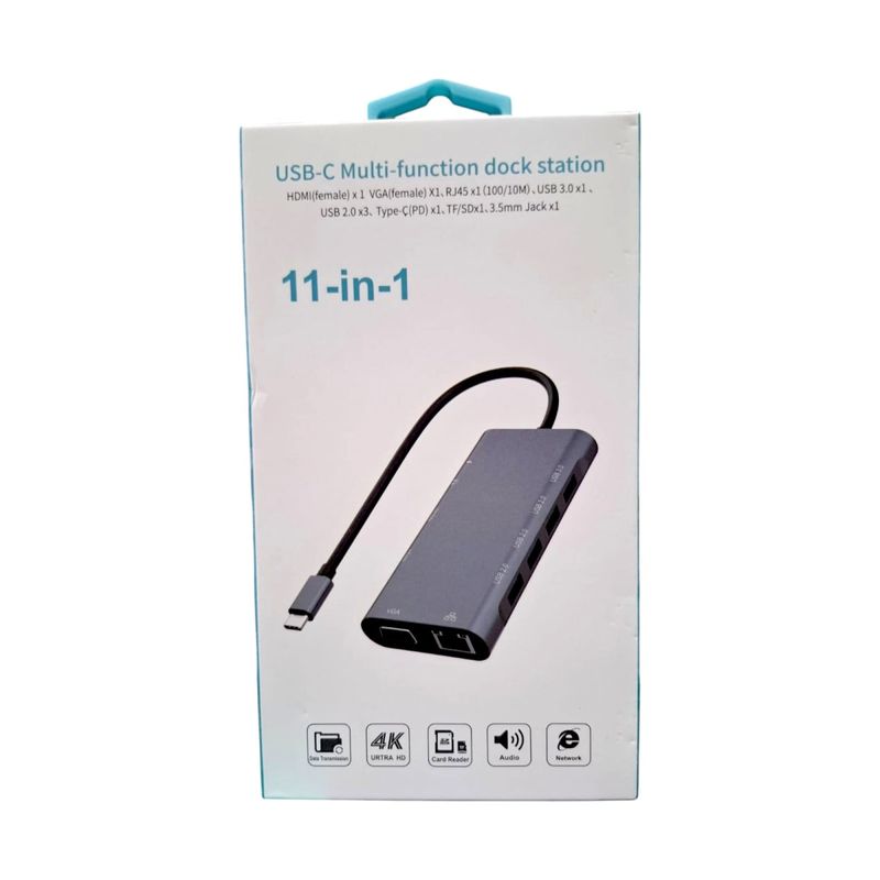 MALIK - Estación de Acoplamiento 11 en 1 con USB 3.0 y Carga
