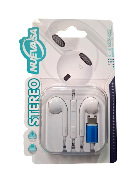 Auriculares Blanco USB-C - Estereo - 120 cm de Comodidad