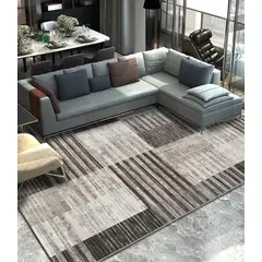 GENERICO - Alfombra Marrón y Biege 200x240 ELEGANTE MODERNA DECORATIVA