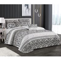 CUBRECAMA KING GRIS ANIMAL PRINT MODERNO ELEGANTE DELGADO DE VERANO TF