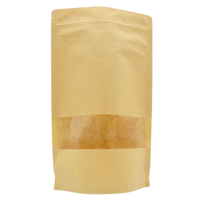 GENERICO - Pack X50 Bolsas DoyPack Hermético Kraft Con Ventana 20x30