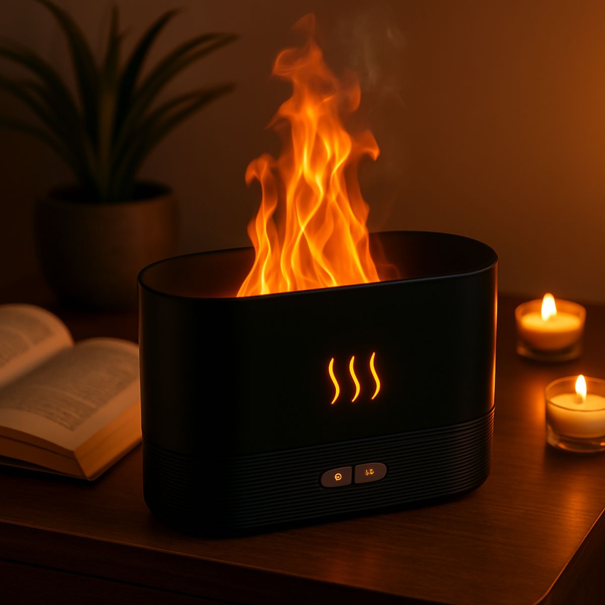GENERICO - Humidificador Con Efecto Flame Difusor Aromaterapia Humidificador Indoor Blanco