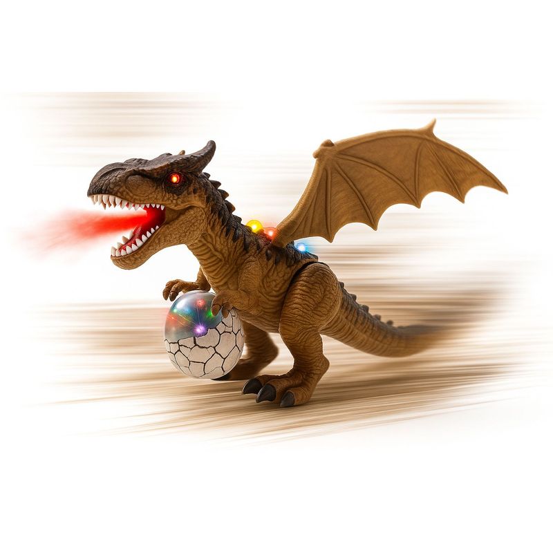 GENERICO - Dinosaurio Con Huevo Camina Sonido Luz y Humo