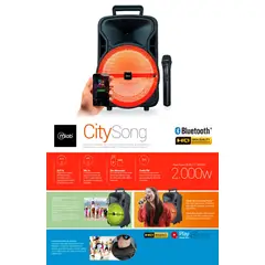 MICROLAB - PARLANTE CITY SONG BOX 8710 NEGRO C/NARANJA