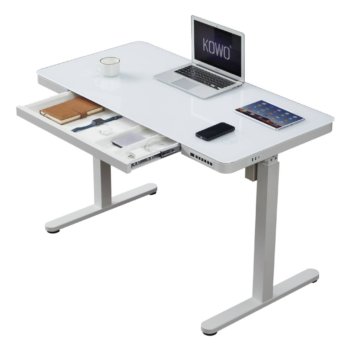 KUSA - Escritorio Eléctrico Altura Regulable Blanco