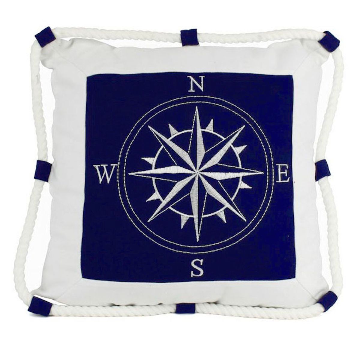 MONTREAL - Cojin Decorativo Bordado Decoración Náutica Estilo Marino Playa