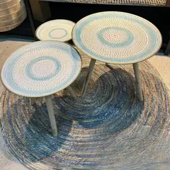 ANGELES DEL HOGAR - SET DE 3 MESAS MODERNAS CIRCULARES