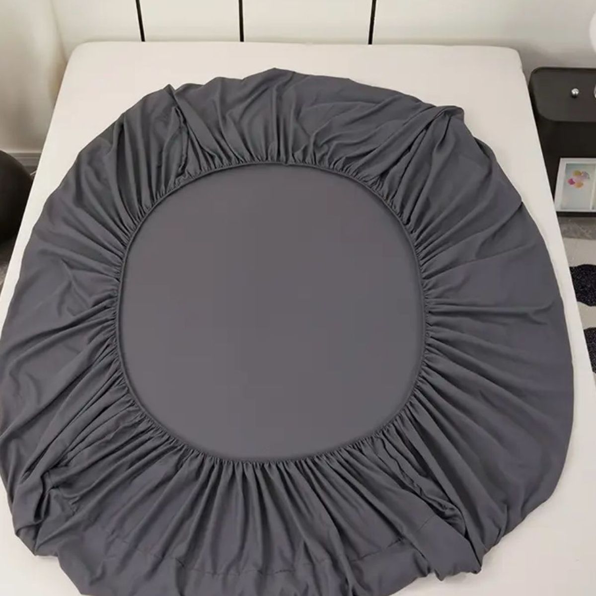 GENERICO - SABANA KING DE GENERO UNICOLOR GRIS OSCURO 4 PIEZAS TF