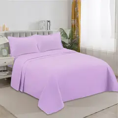 GENERICO - SABANA KING DE GENERO UNICOLOR LILA 4 PIEZAS TF