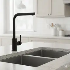 PMB - Llave Grifo Monomando Ducha Queens Negro Mate