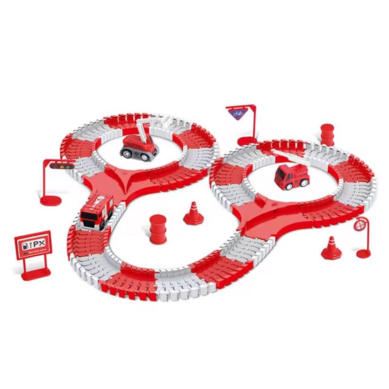 GENERICO - Juguete Pista Bomberos  Flexible Armable Niños