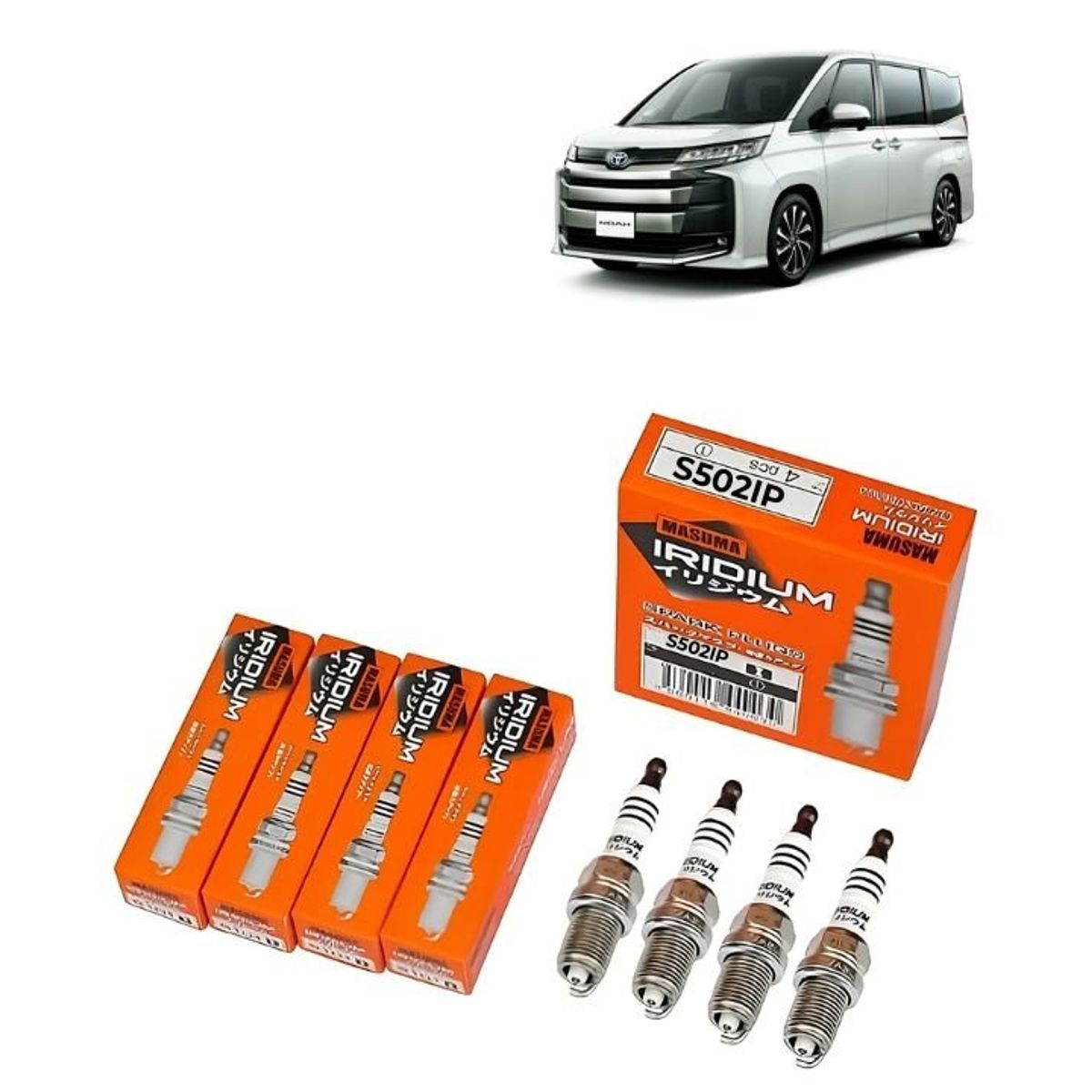 GENERICO - Bujías Iridio Masuma Pack 4 Para Toyota Noah 18 20 2007-2015 S502IP