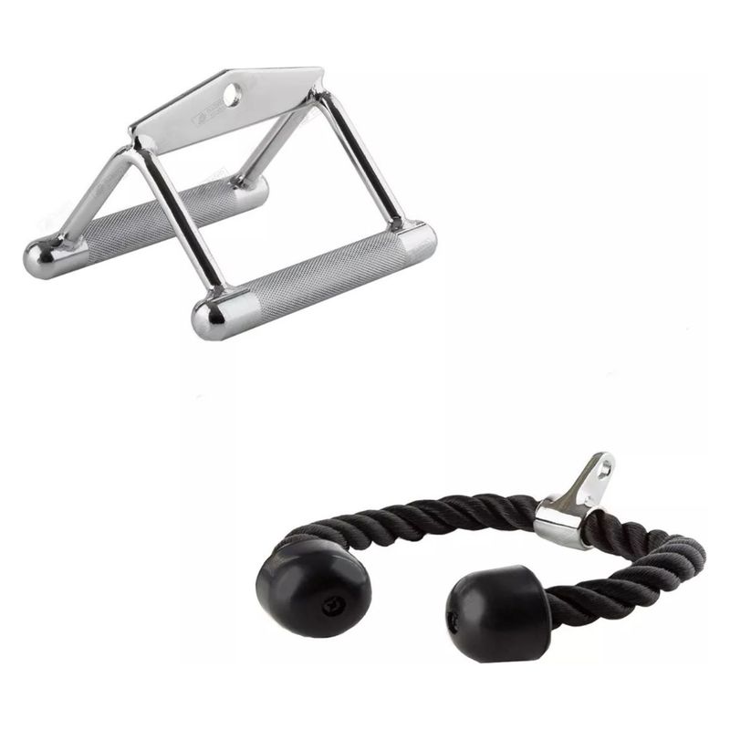 BASKO FITNESS - Cuerda Triceps  Tomada Remo Pack Accesorios Polea