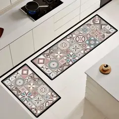 ANGELES DEL HOGAR - Alfombras De Cocina 2 Piezas Antideslizante Goma