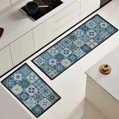 ANGELES DEL HOGAR - Alfombras De Cocina 2 Piezas Antideslizante Goma