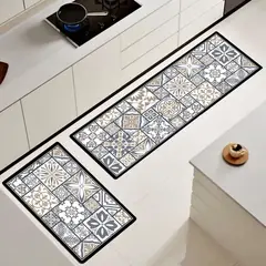 ANGELES DEL HOGAR - Alfombras De Cocina 2 Piezas Antideslizante Goma