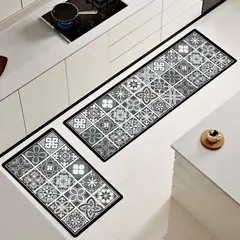 ANGELES DEL HOGAR - Alfombras De Cocina 2 Piezas Antideslizante Goma