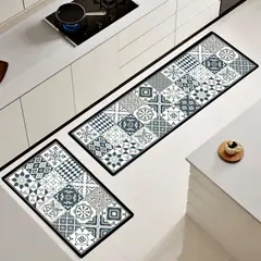 ANGELES DEL HOGAR - Alfombras De Cocina 2 Piezas Antideslizante Goma