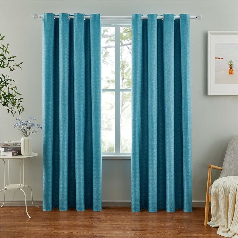 GENERICO - CORTINA VERDE PETROLEO 2 PAÑOS 140X230 C/U  ENGOMADA BLACKOUT TF