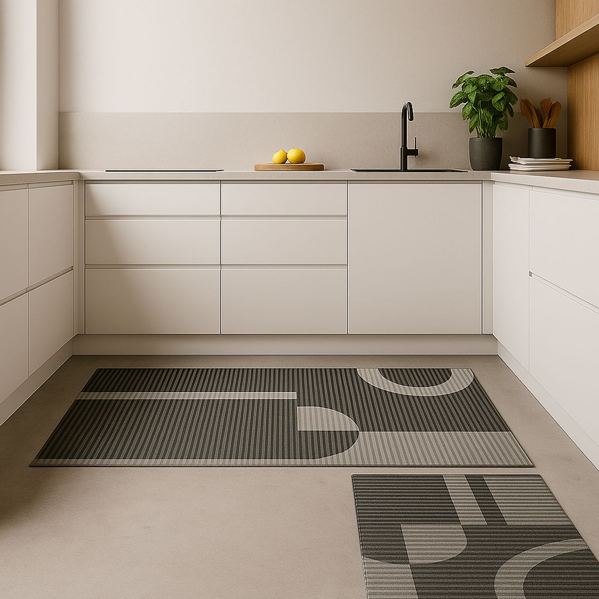 ARMONIA - Alfombra antideslizante 40x120 líneas para cocina fácil limpieza 728