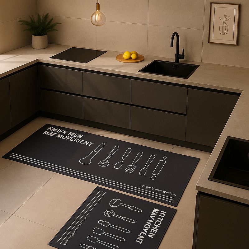 ARMONIA - Alfombra decorativa cocina 40x120 utensilios estilo moderno 729