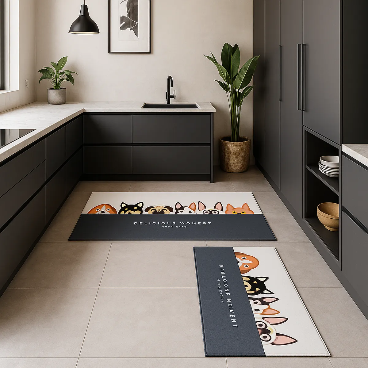 ARMONIA - Alfombra cocina 40x120 cachorros diseño tierno antideslizante 730