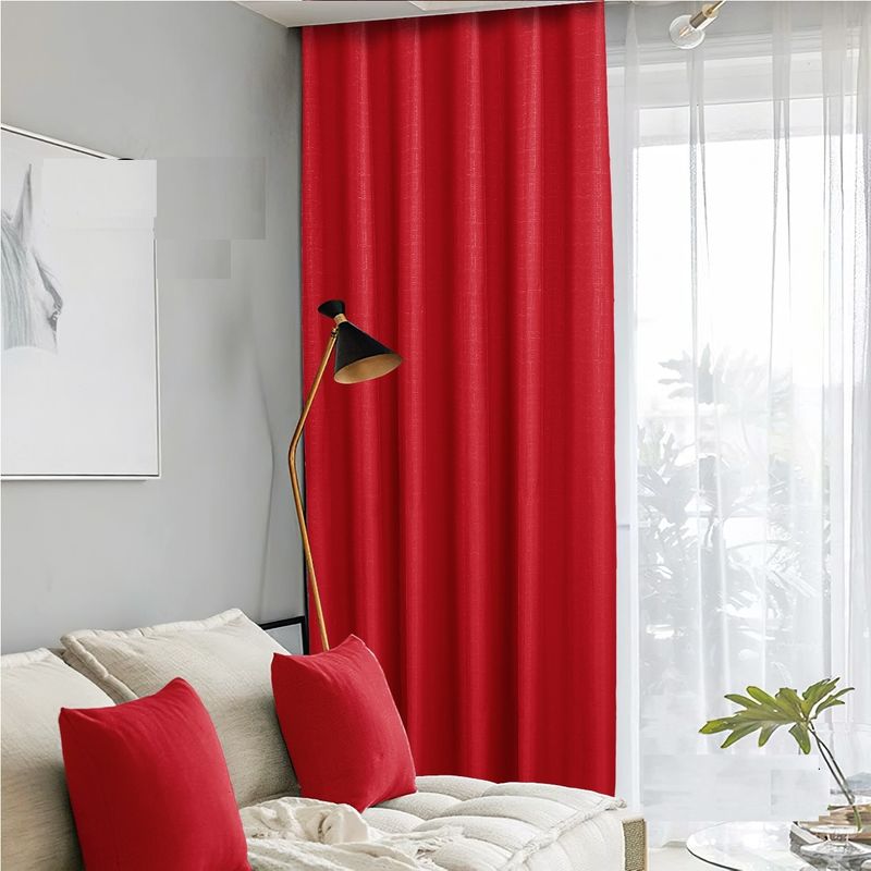 GENERICO - CORTINA ROJO 2 PAÑOS 140X230 C/U  ENGOMADA BLACKOUT TF