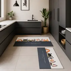 ARMONIA - Alfombra antideslizante cocina 40x120 cachorros fácil limpieza 730
