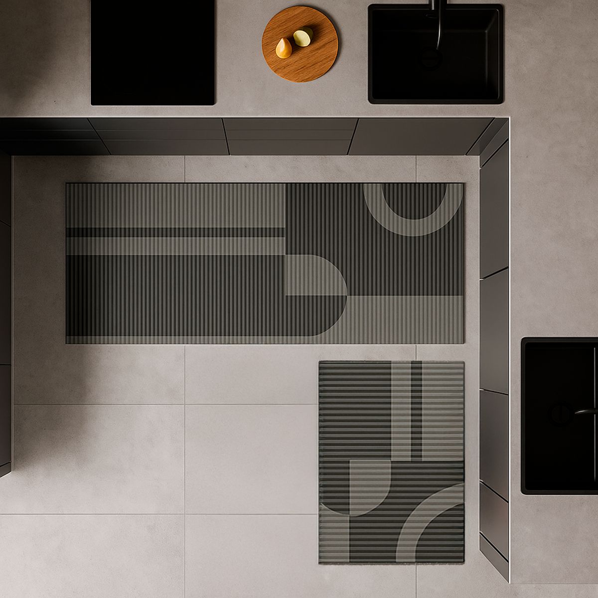 ARMONIA - Alfombra cocina 40x120 líneas diseño moderno antideslizante 728